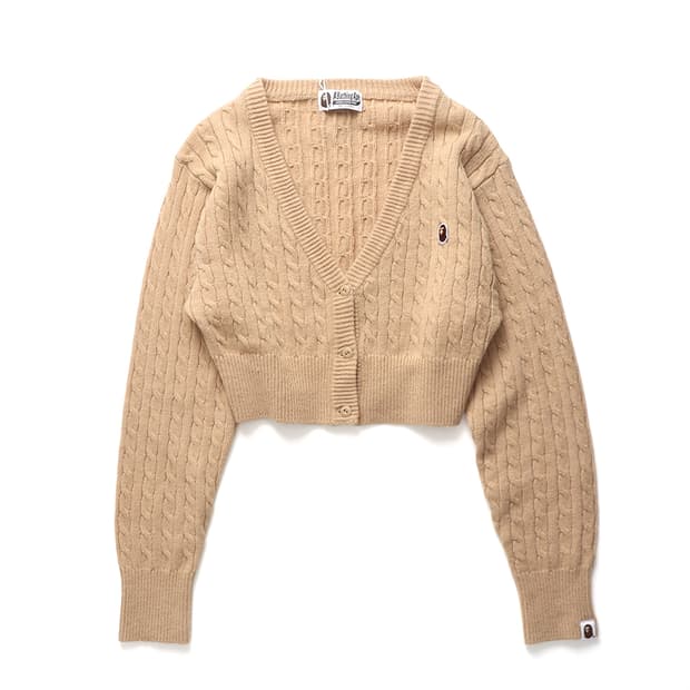 베이프 A BATHING APE Cable Cropped Cardigan