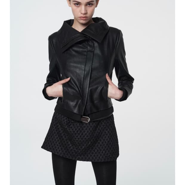 Settle for moon 레더자켓 블랙