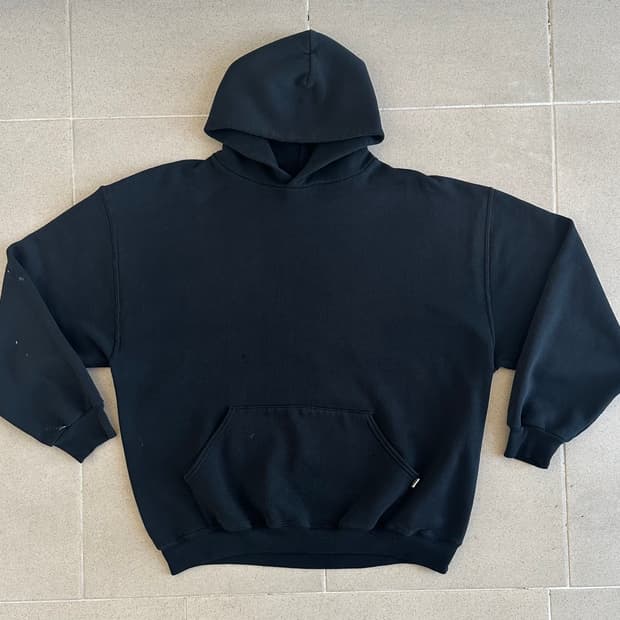 00s 빈티지 러셀 후드 블랙 XL 디스트레스드