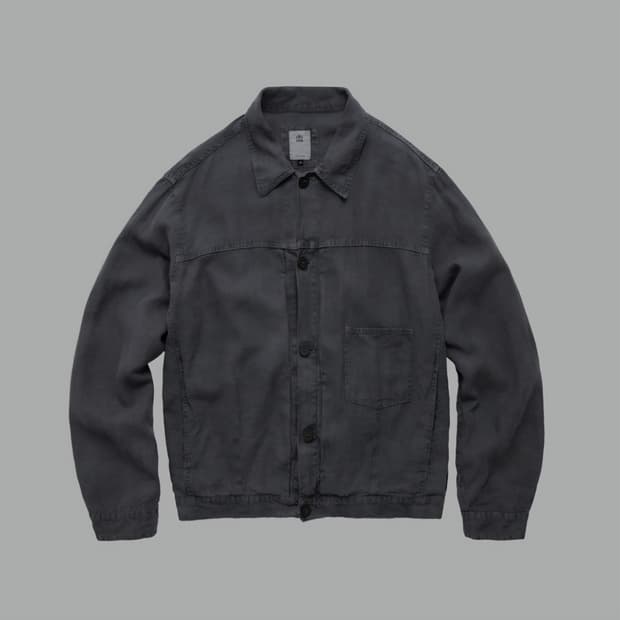 (2) 폴리테루 25fw 린넨 트러커 자켓 블루