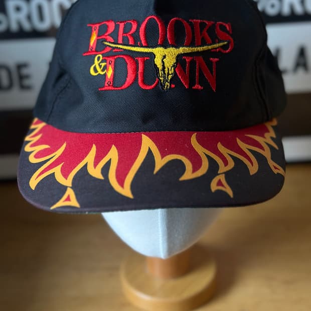 90s Brooks dunn 빈티지 투어 플레임 모자