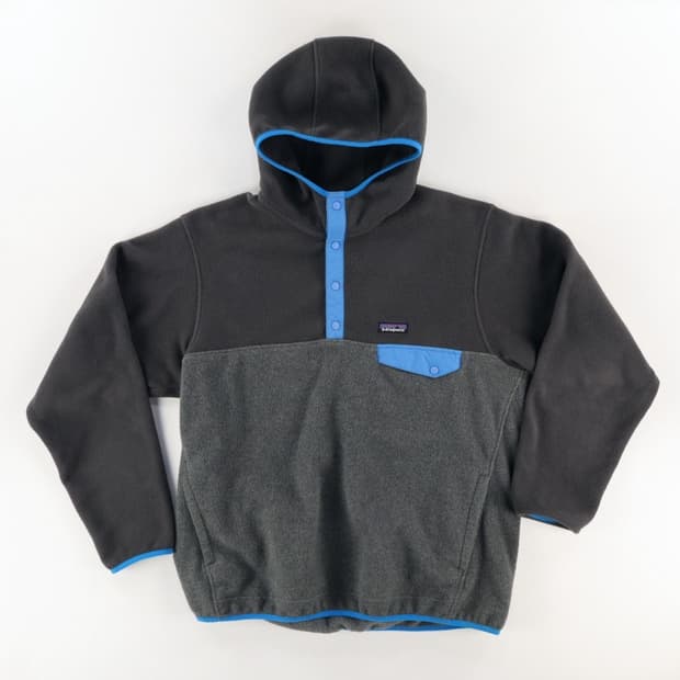 94FW 파타고니아 빈티지 후드 신칠라 스냅-T 차콜 블루 플리스