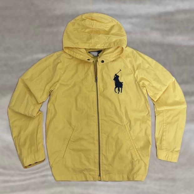 폴로 랄프로렌 옐로우 빅포니 블루종 후드집업