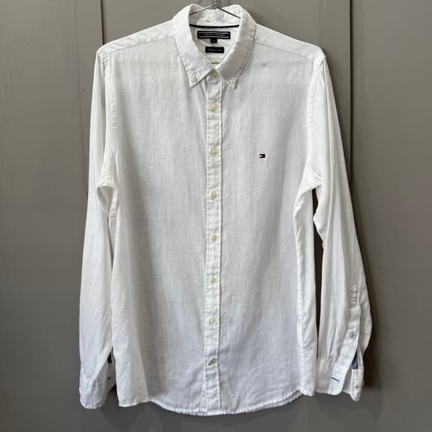 M 타미 힐피거 프리미엄 린넨 화이트 셔츠 남방