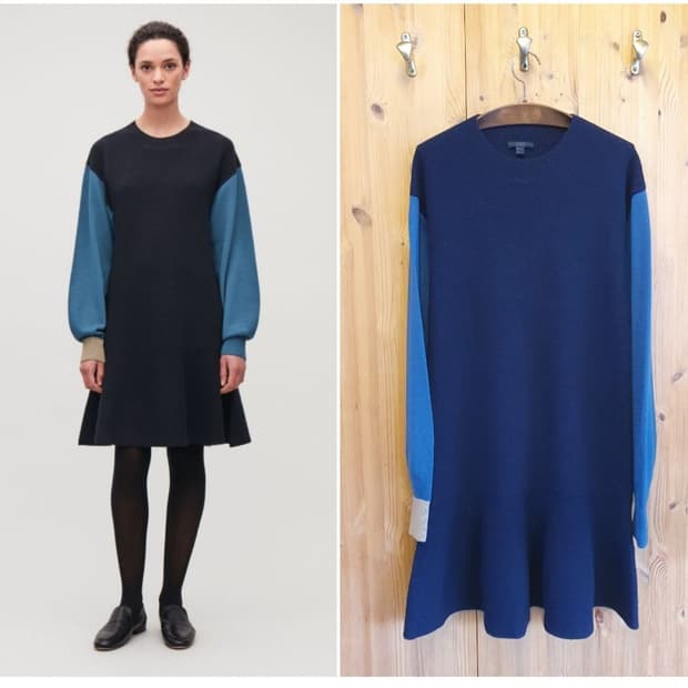 66.COS 컬러블록 울 원피스
