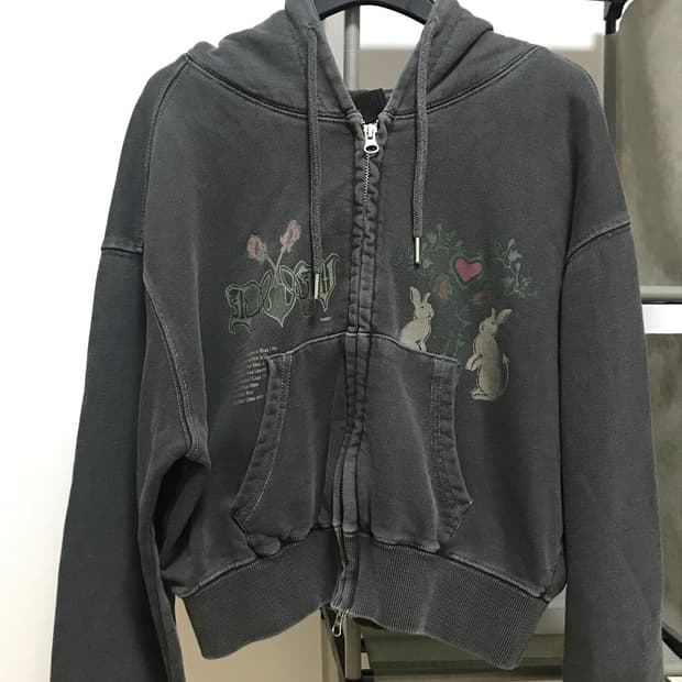 Ifyouwant BUNNY CROP HOOD ZIPUP