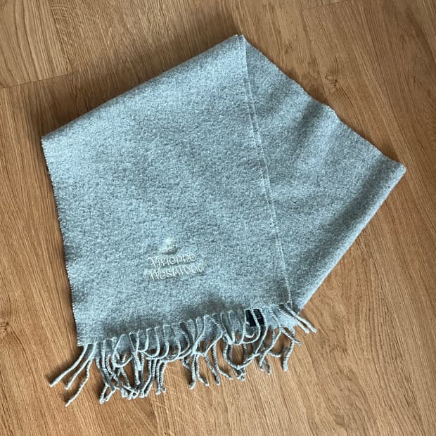 비비안웨스트우드 목도리 그레이 울 머플러 빈티지 메이드인이태리