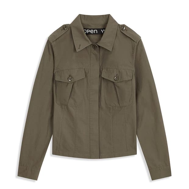 오픈와이와이 슬림핏 셔츠 카키