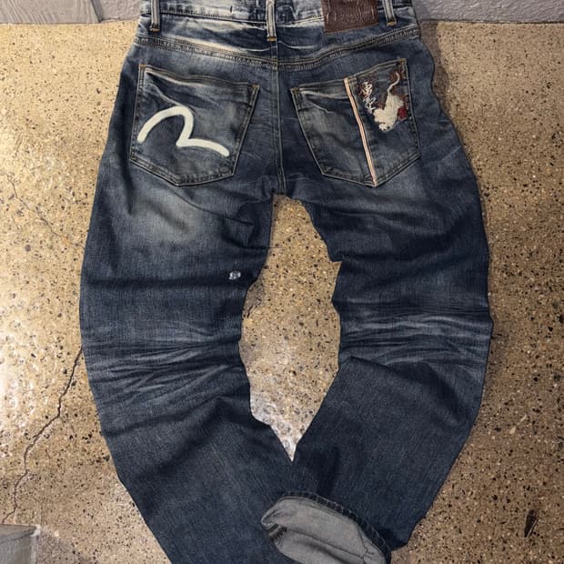 에비수 자수 데님팬츠