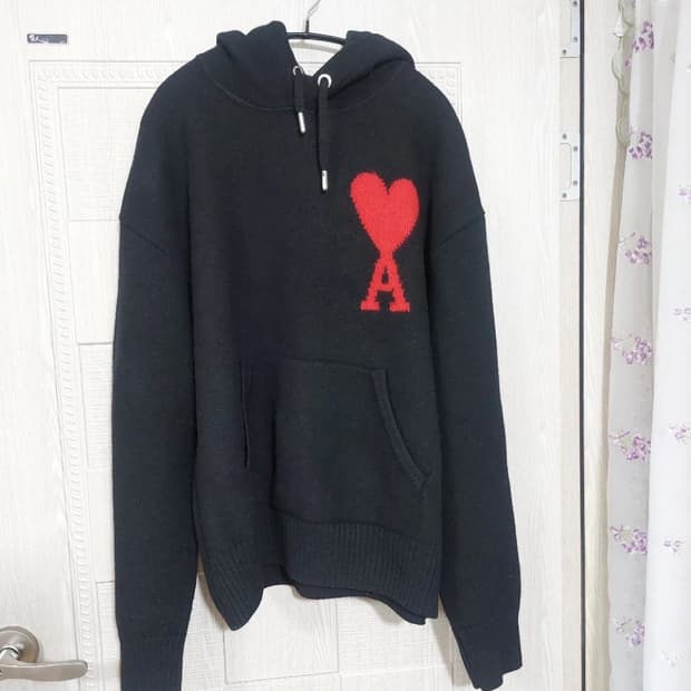 [당일출고,L] 아미 빅로고 니트 후드티 