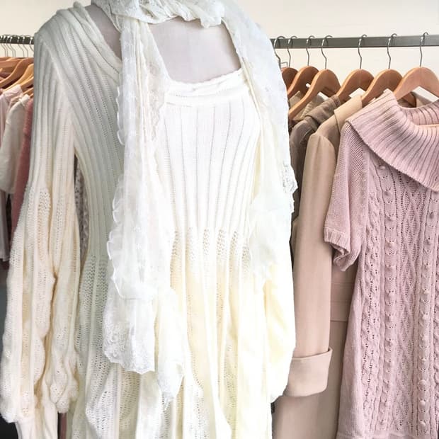 일본 빈티지 원피스 니트 롱 원피스