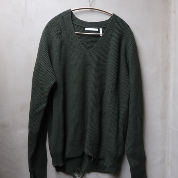 Helmut lang 디스 디테일 브이넥 니트 s