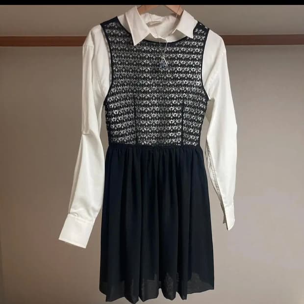 아메리칸어패럴 블랙 레이스 원피스 aa 설리 하객룩 밀크코코아 셀프웨딩