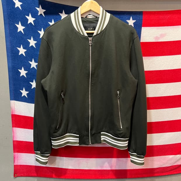 자라 카키 봄버자켓