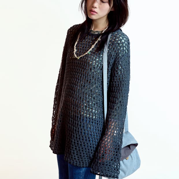 HOLE KNIT CHARCOAL 1사이즈 