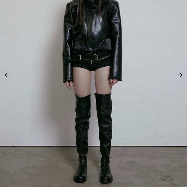 보헤미안서울 레더 셔링 스모킹점퍼 