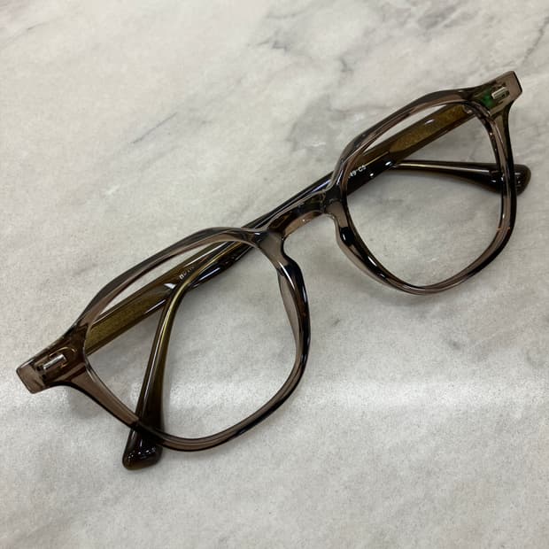 B77 KS 투명 브라운 웰링턴 뿔테 안경6836