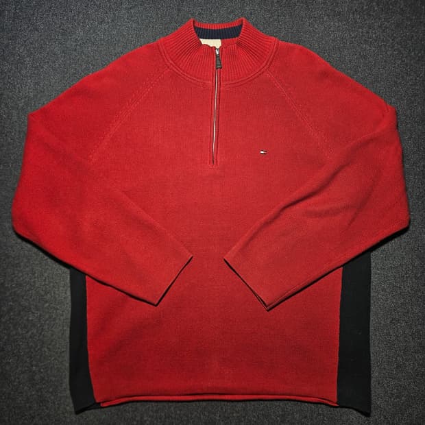 타미힐피거 남성 반집업 니트 105