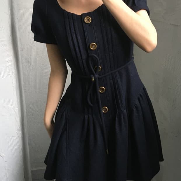 Burberry 버버리 블루라벨 네이비 버튼 원피스