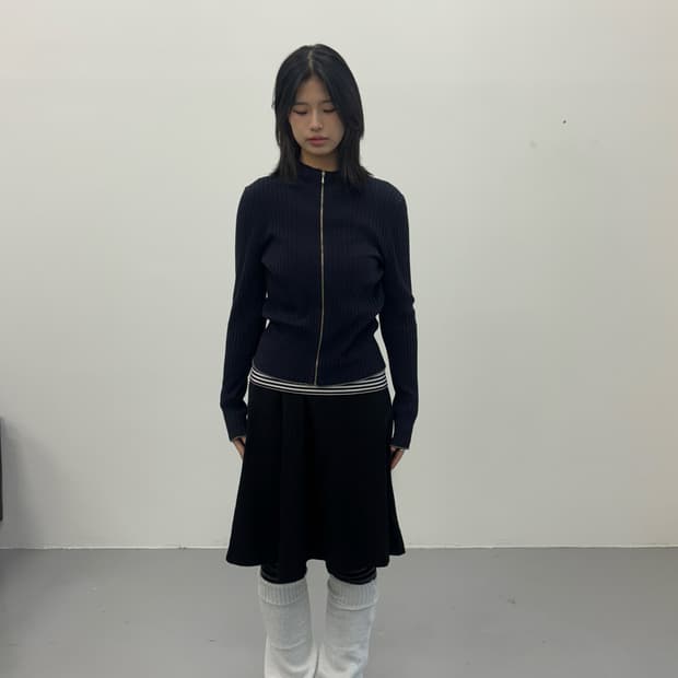 C.P. Company Black Zip Rib Knit