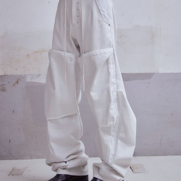 카르넷 아카이브 RUINED MASS DENIM 트라우저 white