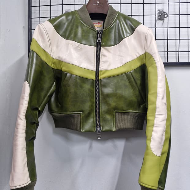 90S/55 앤더슨벨 리루 포 레더 레이싱 봄버 자켓.