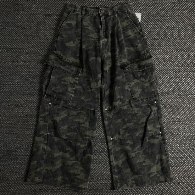 어반드레스 카모플라쥬 퍼티그 와이드 카고 팬츠o 3563