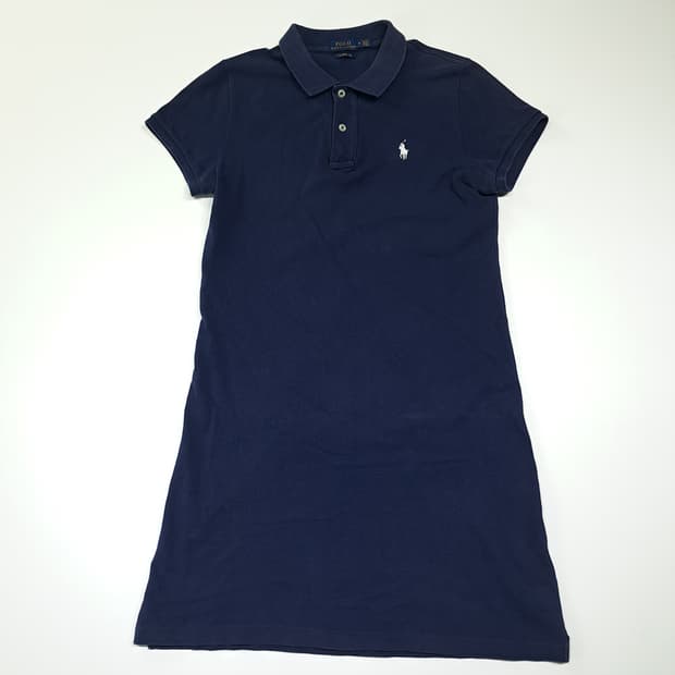 CK112 M 폴로 코튼 피케 메쉬 네이비 반팔 원피스