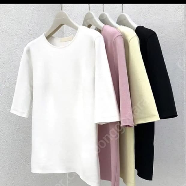 오르 라운드 고밀도 5부 니트 화이트,블랙