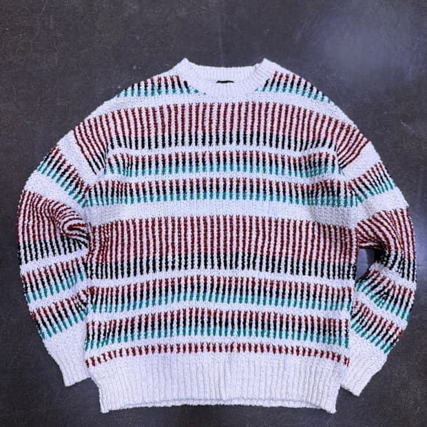 자라 빅 실루엣 스트라이프 패턴 니트 스웨터 XL