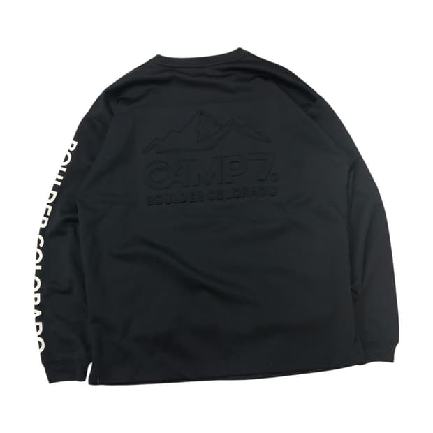 CAMP7 캠프세븐 백로고 엠보싱 기능성 블랙 롱 슬리브 (M)