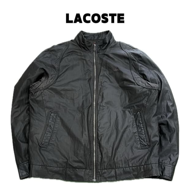 (52) 라코스테 올드스쿨 왁스 블루종 자켓 다크브라운 (내피포함)