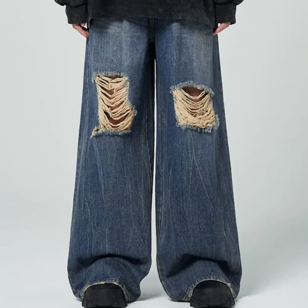 준지 디스트로이드 와이드 데님