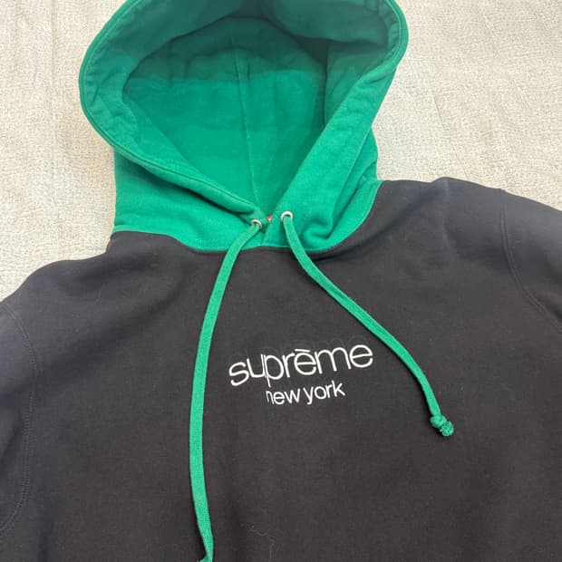 슈프림 클래식 로고 후드 투톤