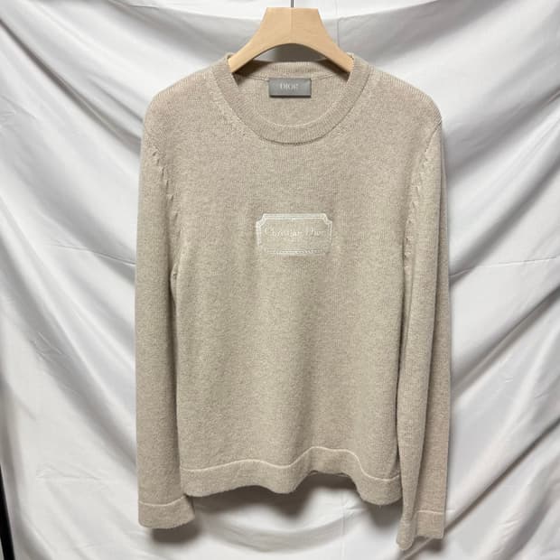 [S+급/M] 디올 크리스찬 꾸뛰르 캐시미어 니트 베이지