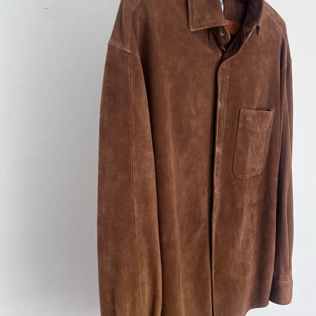 vintage brown oversize suede shirt