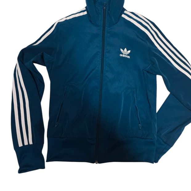 [아디다스] Y2K 뒷태여신 틸블루 플로럴 백로고 바람막이 져지 90 (