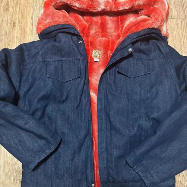 에비수 퍼 데님 자켓