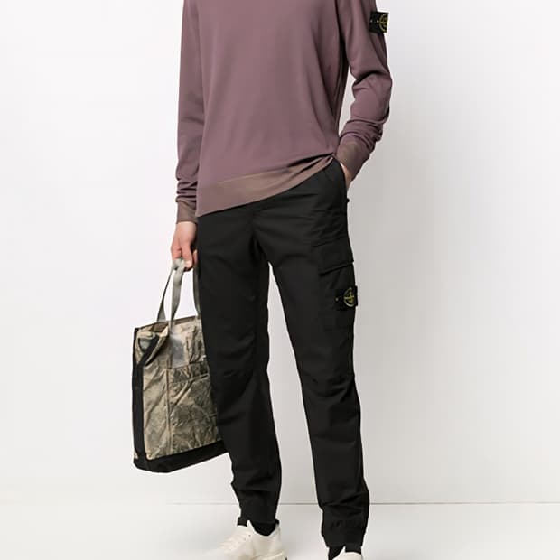 스톤 아일랜드 스트레치 코튼 텔라 파라슈트 카고 팬츠 30-32 22SS