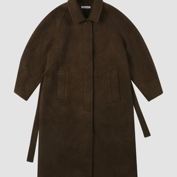 리본빛(Ribbonbit) 메이 알파카 레글런 코트 브라운