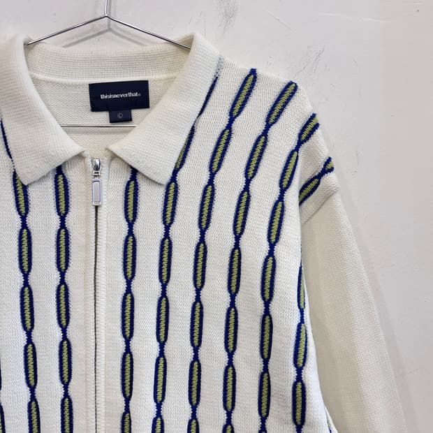 디스이즈네버댓 폴로 체인 카라 니트 집업