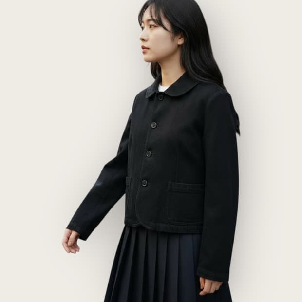 S/ 꼼데가르송 트리콧 03AW 블랙 자켓