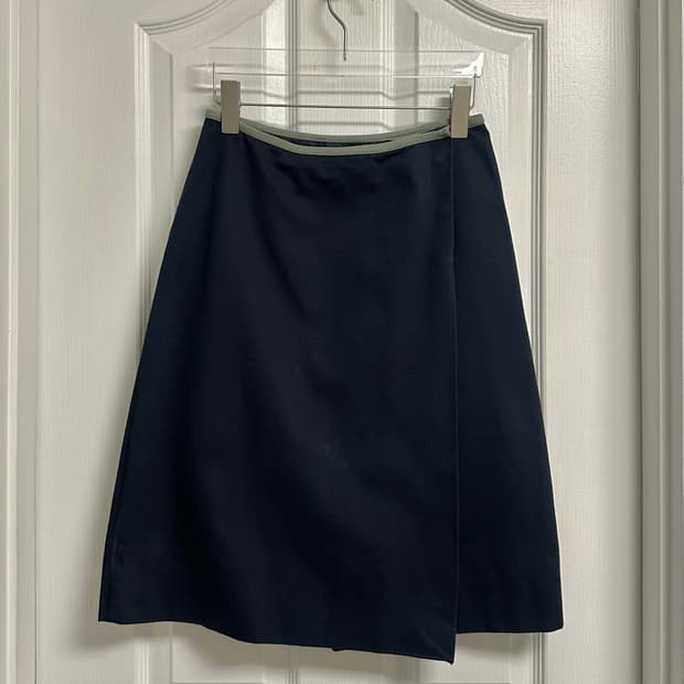 Prada Cotton Twill Midi Wrap Skirt