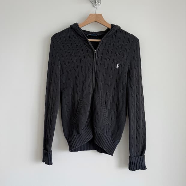랄프로렌 스포츠(Ralph Lauren sport) 꽈베기 니트 후드집업