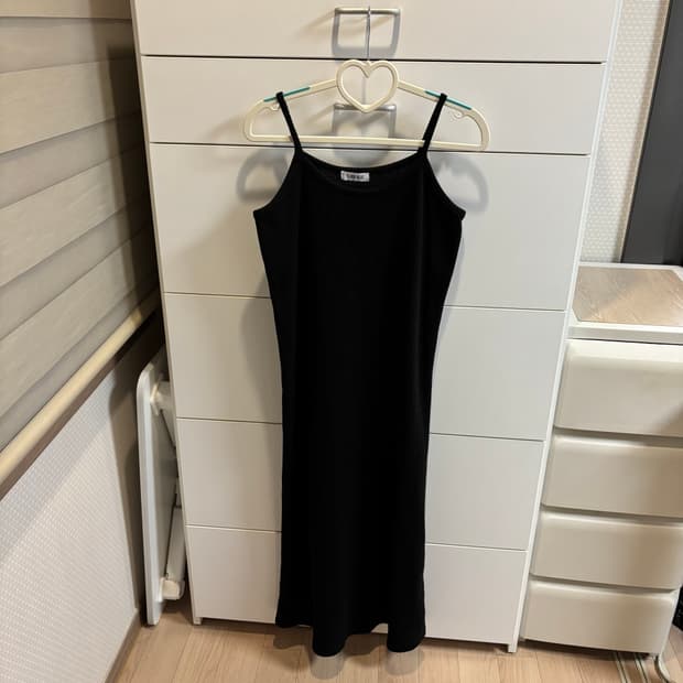 FLASH BLUE 블랙 롱 끈 니트 원피스