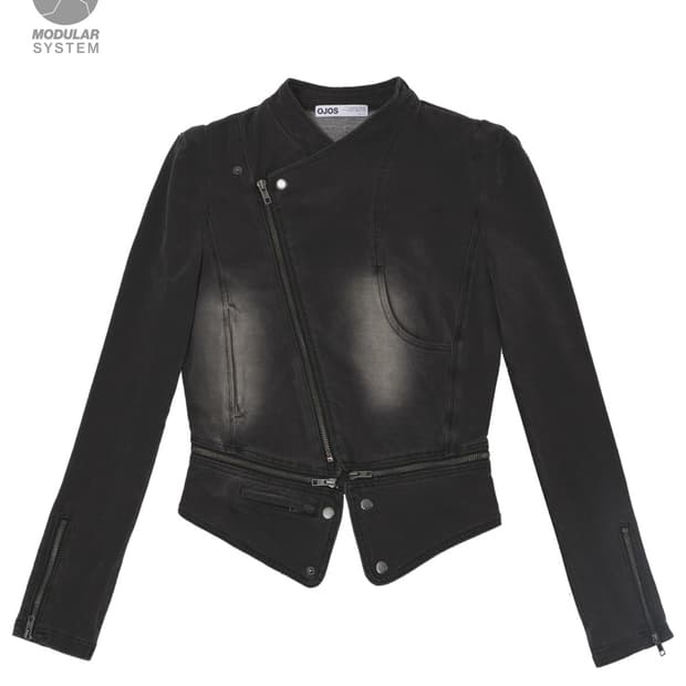 오호스 Span Denim Rider Jacket / Charcoal