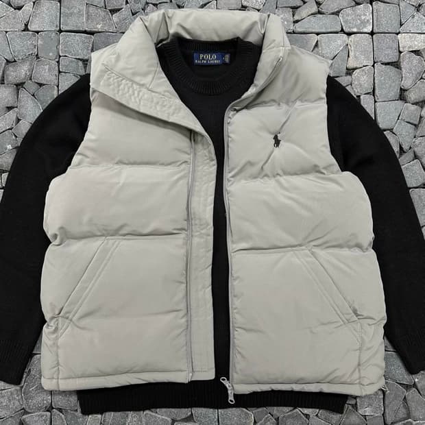 폴로 그레이 조끼 패딩 L
