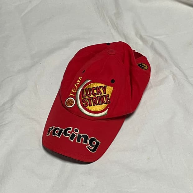 90s 럭키 스트라이크 래이싱 볼캡 레드