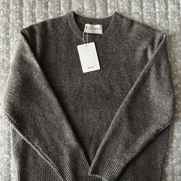 (택O) 후브스 울라운드 크롭 니트 머드 xl 