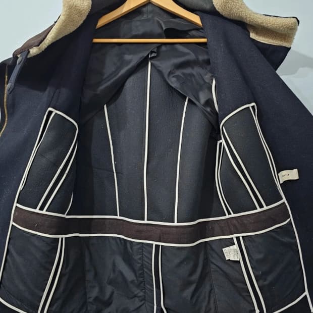 시스템 한섬 SYSTEM 무스탕 후드 패딩 코트 ~55반